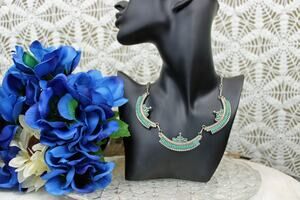 FB Signed Zuni Sterling Silver Petit Point Cluster Necklace